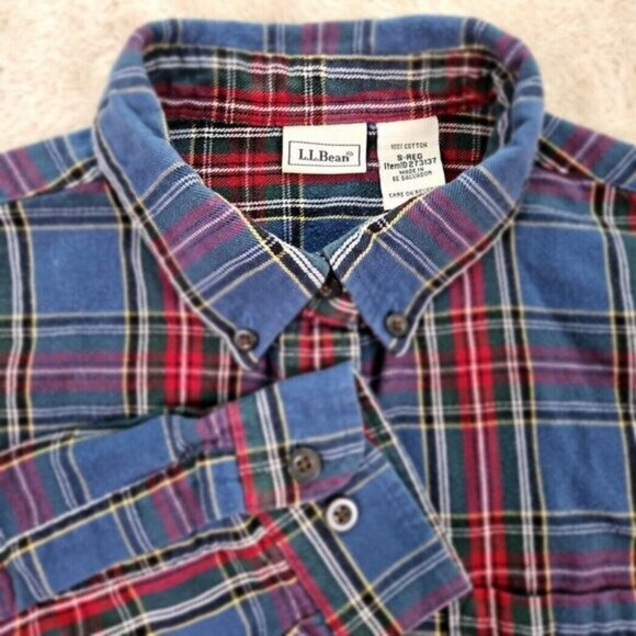 L.L.Bean Women's Scotch Plaid Flannel Shirt Pocket Long Sleeve Outdoor Size S - Picture 1 of 10